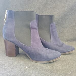 Fioni Women's Blue Classic Block Heel Tight Ankle Bootie Boots Size 6